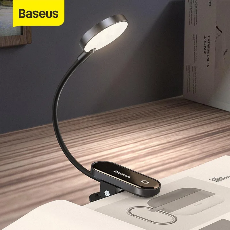 

Baseus Led Desk Lamp Clip-On Night Light Reading Computer Keyboard illuminated Eye Protection Lamp With USB Charging For Bedroom