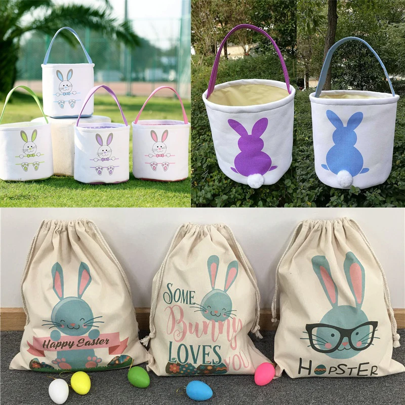 39 стилей парусиновая Пасхальный кролик сумка с принтом в виде кроликов для