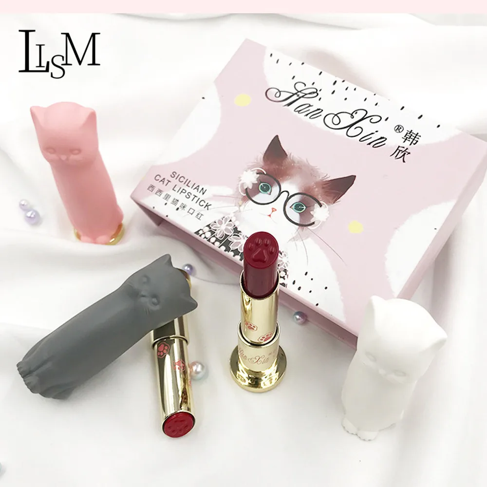 LISM розовый милый кот помада для девочек увлажняющая Водонепроницаемая стойкая