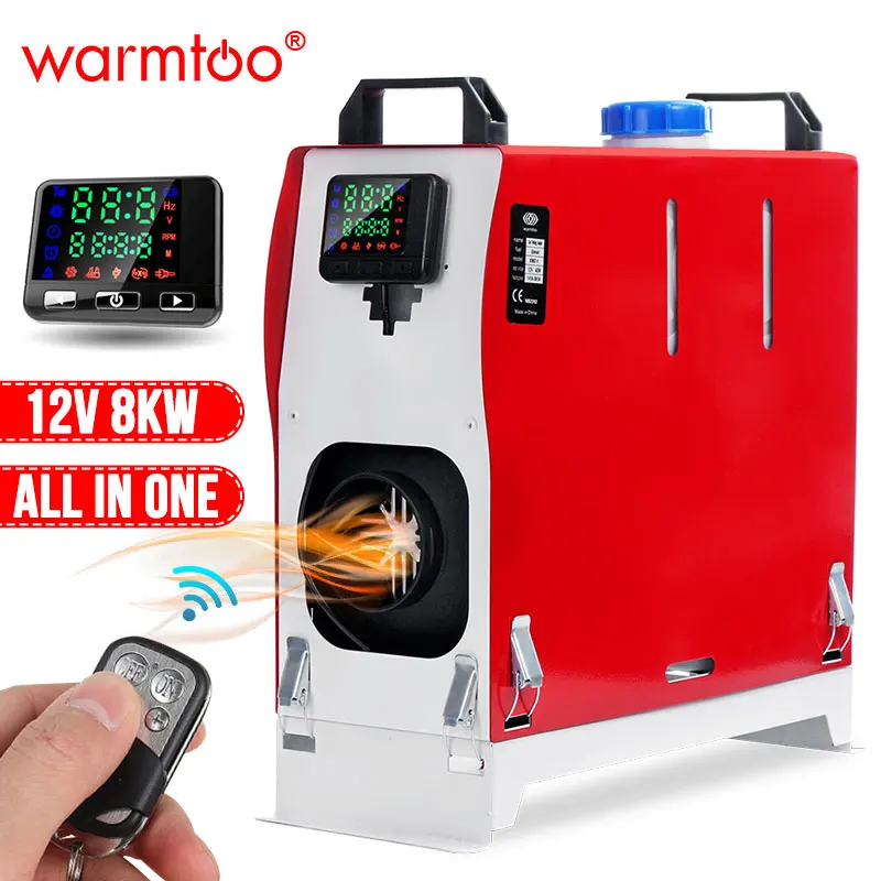 

Warmtoo All In One Diesel Air Car Heater Host 8KW Adjustable 12V LCD English Remote Control Integrated Parking Heater Machine