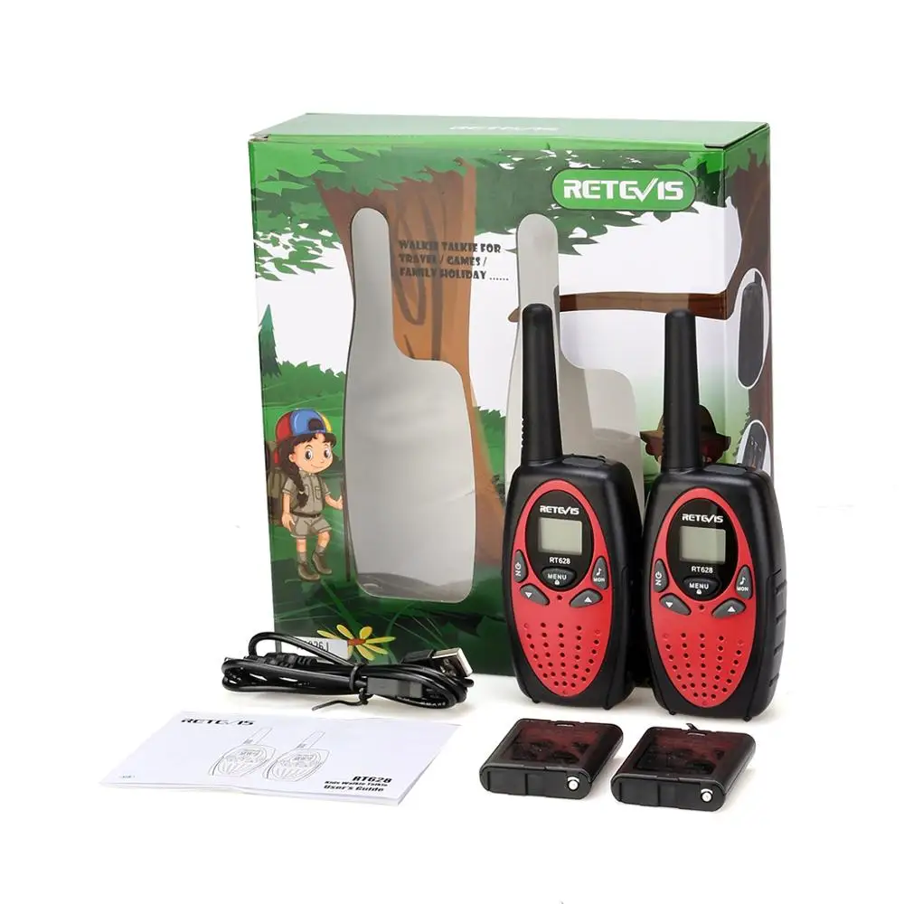 

Retevis RT628 Rechargeable Kids Walkie Talkie 2pcs PMR446 PMR FRS VOX Mini Portable Radio Birthday Present For Boys And Girls