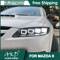 akd car styling head lamp for mazda 6 headlights 2003 2015 mazda6 all led headlight led drl dynamic signal angel eye accessories