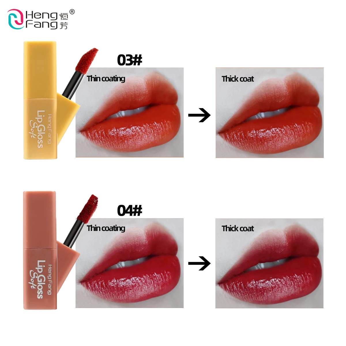 Набор для макияжа губ HengFang дорожный набор водостойкий Мини Блеск матовый блеск 4