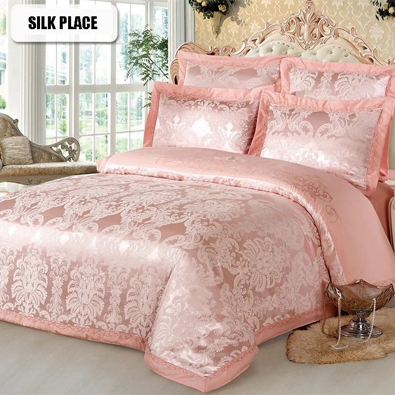 Шелк место хлопковые постельные принадлежности комплект Плед покрывало Семья