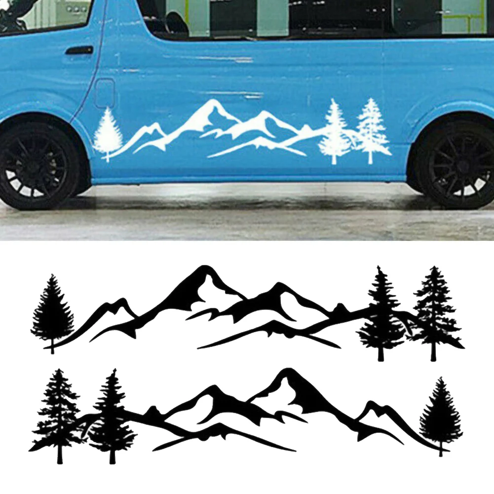 

2Pcs Vinyl Tree Forest Mountain Car Sticker Decoration Vinyl Art Sticker Car Stickers and Decals Auto Side Body Decor Sticker