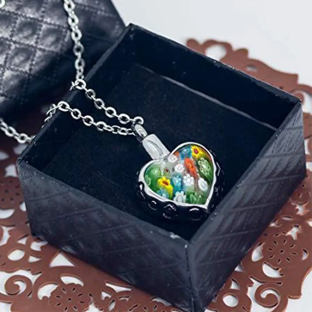 Красочный Кристальный цветок кулон в память любимых из нержавеющей стали Урна с