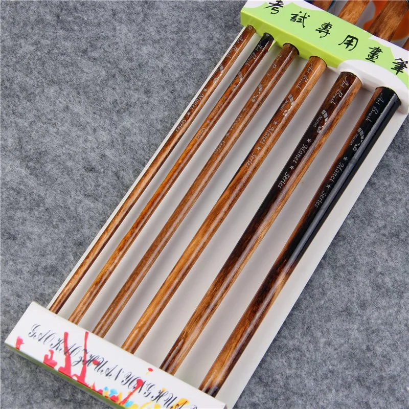 

6Pcs/Pack High Quality Watercolor Paintiing Brush Weasel Hair Brush Pen Wooden Drawing Paint Brush Sets Art Supplies For Painter