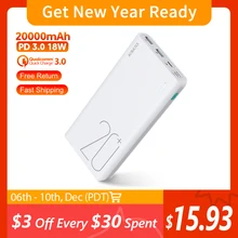 ROMOSS Sense 6+ Power Bank  20000mAh With PD3.0 Two-way Fast Charging External Battery Portable Charge For iPhone 13 12 Xiaomi