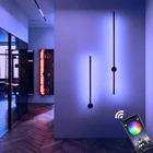 Регулируемая яркость, современный RGB-светильник с дистанционным управлением, переменный ток, 110 В, 220 В, светодиодный настенный светильник для спальни, гостиной, декоративный светильник