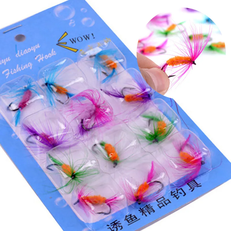 

12pcs/Set Fishing Lure Butter Fly Insects Different Style Salmon Flies Trout Single Dry Fly Fishing Lures Fishing Tackle