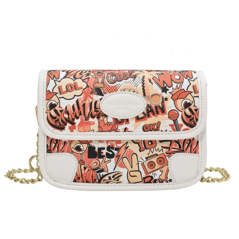 

2021 New Woman Shoulder Bag High Quality PU Chain Diagonal Small Bag Luxury Designer Handbag Underarm Bag 2021 Summer Female Bag