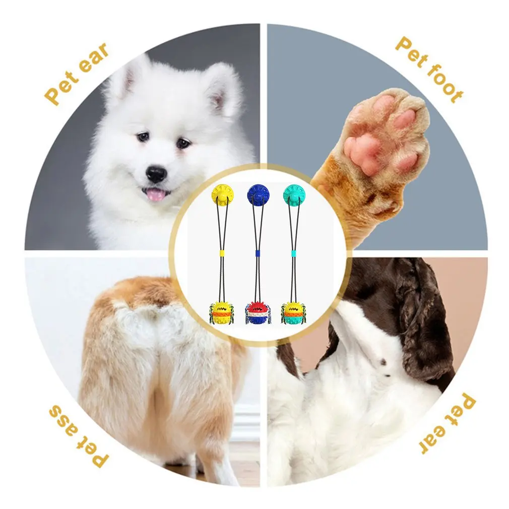 

Dog Chewers Toys Large Breed Rope Ball Pull Toy Suction Cup Dog Tug Pull Toy Interactive Dog Toys Indestructible Dog Puzzle Toys