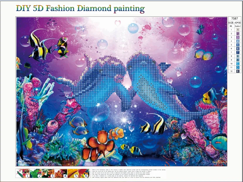 5D алмазная живопись сделай сам вышивка морским дельфином крестиком круглые