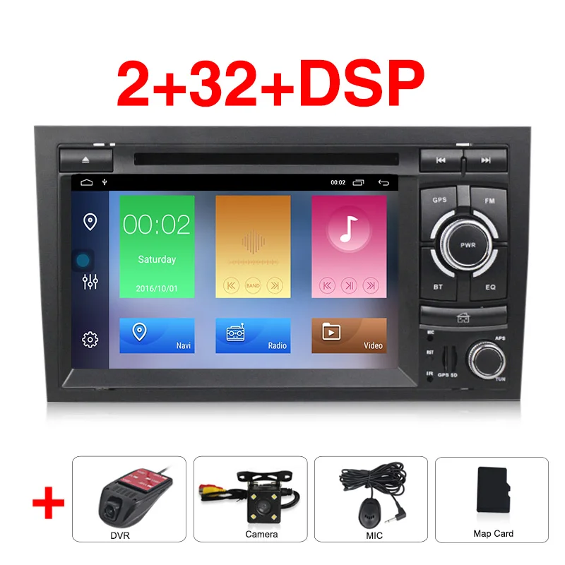 MEKEDE 2 Din Android 9 автомобильный мультимедийный плеер для Audi A4 B6 B7 S4 B7 B6 RS4 B7 SEAT Exeo dvd плеер радио wifi BT CARPLAY PC - Цвет: 32G