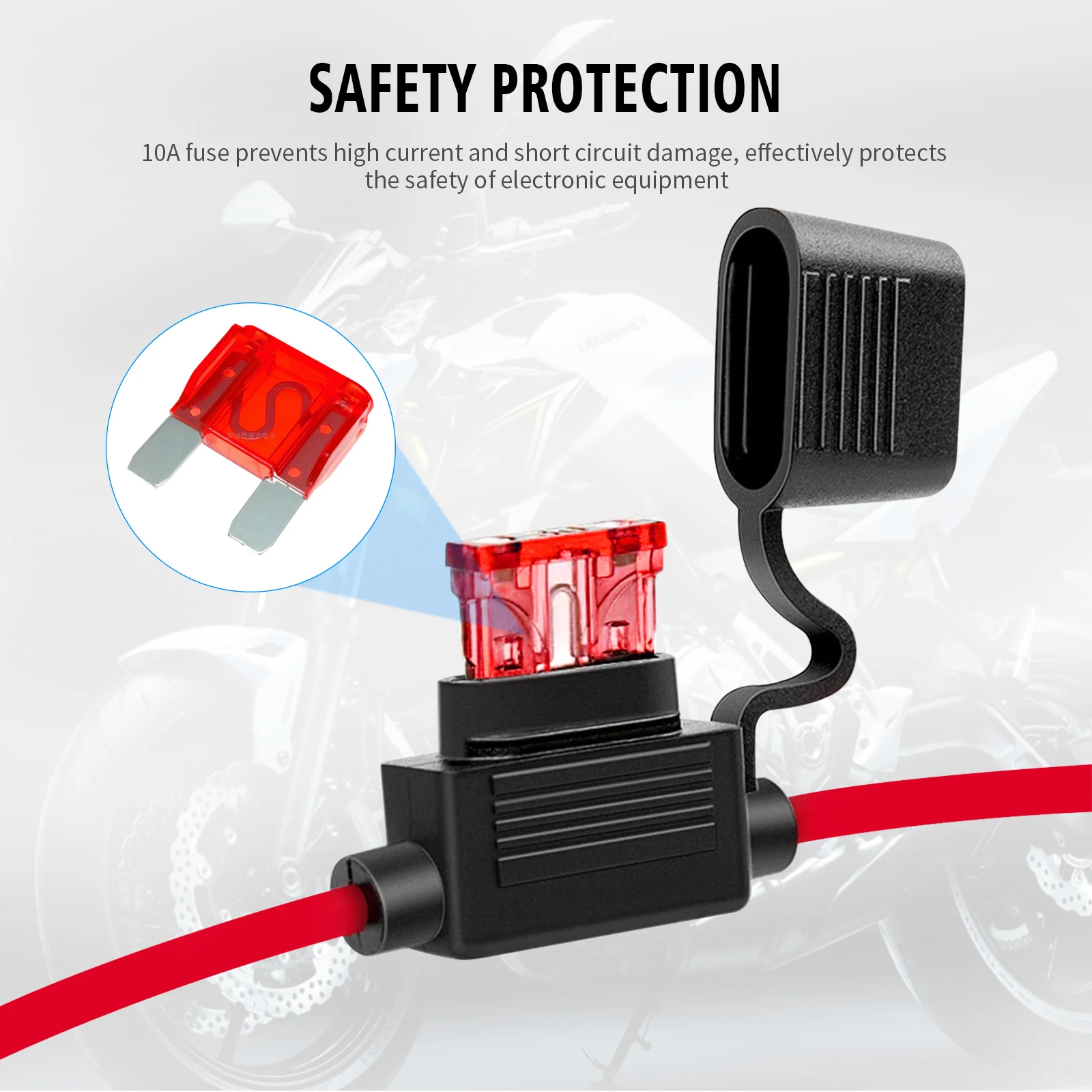 12v ring terminal sae to o ring connecter extension cord cable 4ft battery charger car motorcycle quick connection wire free global shipping