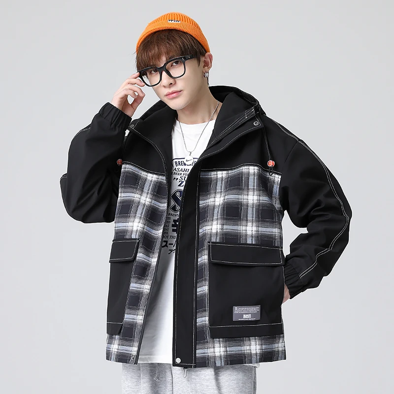 

Teens For Jacket Spring Autumn 2021 Lightweight Windbreakers Casual Patchwork Korean Style Hip Hop Streetwear Mens Coat Fashion