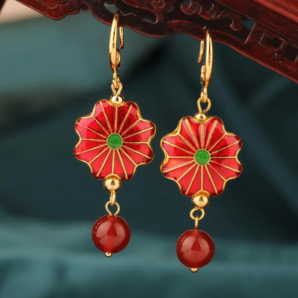 Новинка модные эмалированные серьги 3 цветов красные зеленые и синие