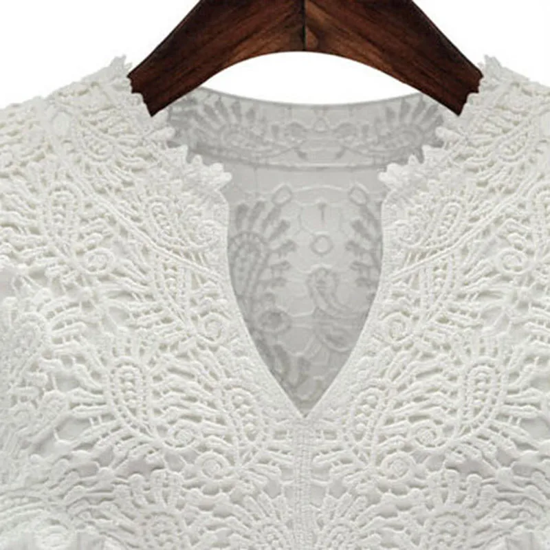 

Women's shirts Summer V-neck sleeveless Lace Splice Pleated Chiffon Blouse fashion plus size 5XL white black Ladies shirt Tops