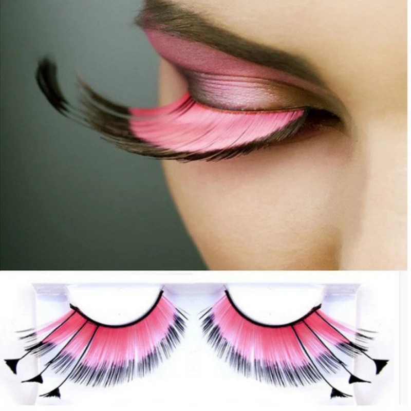Happy 2019 Wearing Big Colorful Cheap Feather Eyelashes for Halloween Costume False Makeup Eye Lashes Extension Tool | Красота и