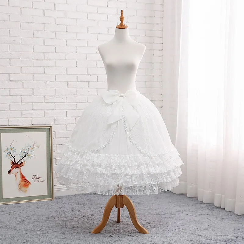 

Short Wedding Dress Skirt Lace Petticoat Hoop Skirt Lolita Puffy Crinoline Woman Bride Accessories