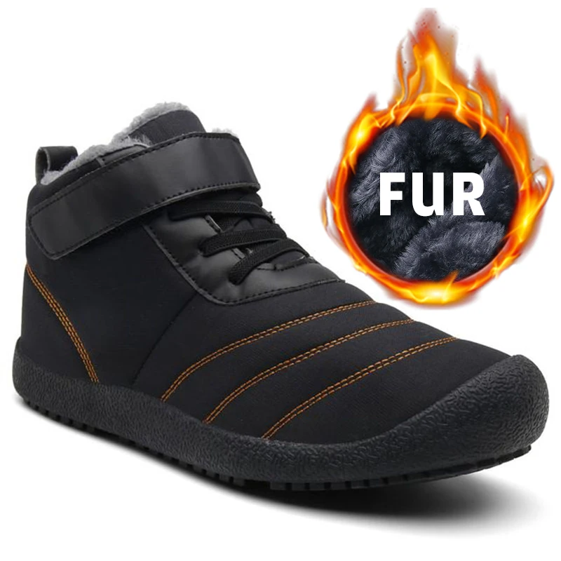 Мужская обувь больших размеров водонепроницаемые ботильоны мужские меховые