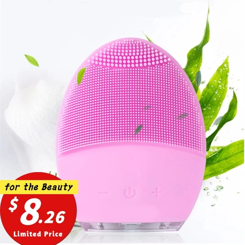 Приведенный в действие очищающая щетка для лица Sonic зубная щётка силиконовые