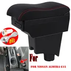 Подлокотник для Nissan Almera G15, центральный подлокотник с контейнером для вещей, декоративный аксессуар для стакана с USB-подстаканником