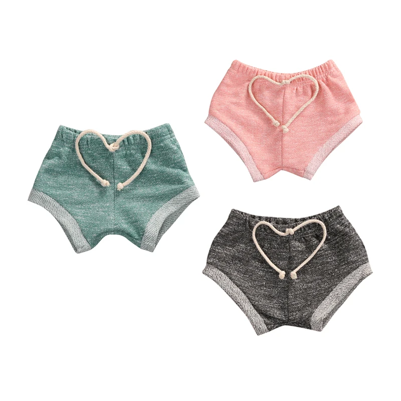 

Fashion Casual Cotton Summer Newborn Baby Girls Regular Drawstring Mid Waist Solid Bloomers Shorts 3 Style Outfit 3M-4Y