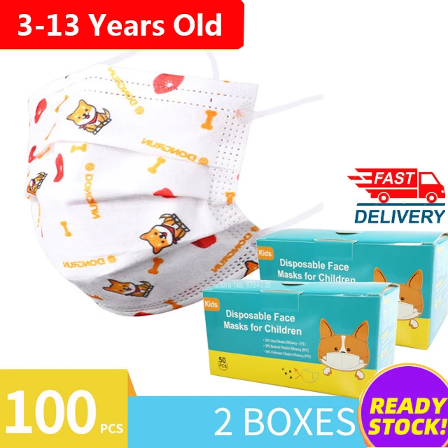 

50 100 шт дети маски для лица 3 Слои эластичный маска для лица защитный дети одноразовая маска из мягкой дышащей ткани Nonwoven мyльтяшнaя мaскa