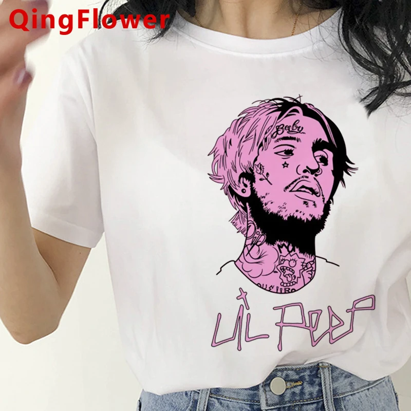 

Lil Peep t shirt summer top women tumblr print harajuku t-shirt vintage