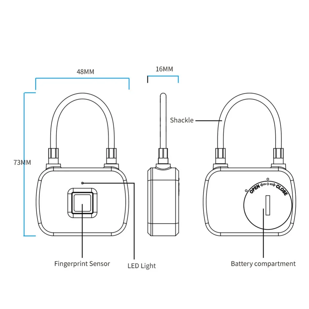 Горячий USB Противоугонный Умный Замок без ключа отпечатков пальцев водонепроницаемый домашний чемодан сумка замок супер долгое время ожидания электронный замок