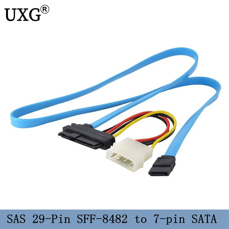 70 см внутренний SAS 29 Pin SFF 8482 до 7 pin SATA кабель для передачи данных с 15 Molex 4 контактный