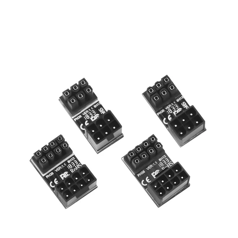 ATX 5pin/8pin Male 180 градусов под углом до 6pin/8Pin Женский адаптер питания для настольных
