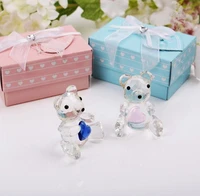 80pcs pink choice crystal teddy bear baby shower birthday favors party keepsake event giveaways baptism gifts wholesale