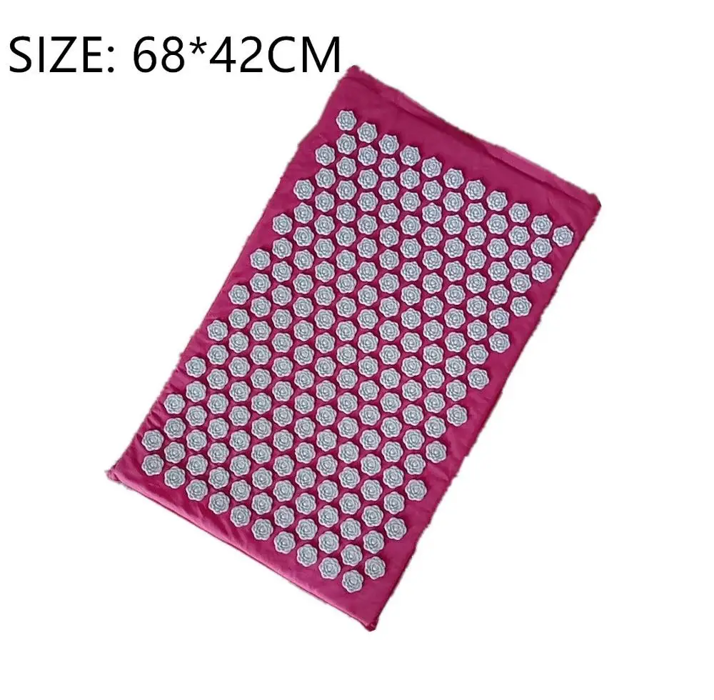 lotus pink Фитнес йога коврик с шипами Лотос Акупунктура Массажный коврик кровать Пилатес лен хлопок Массажер для йоги подушка для шеи и спины облегчение боли - Цвет: lotus pink