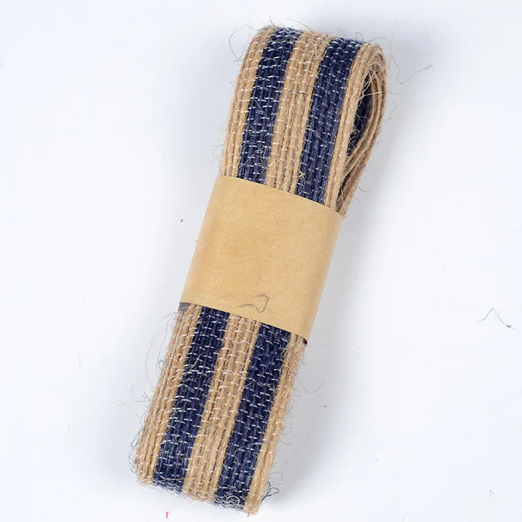 2 м/лот 25 мм Натуральная искусственная оплетка из джутовой ткани в шелковых