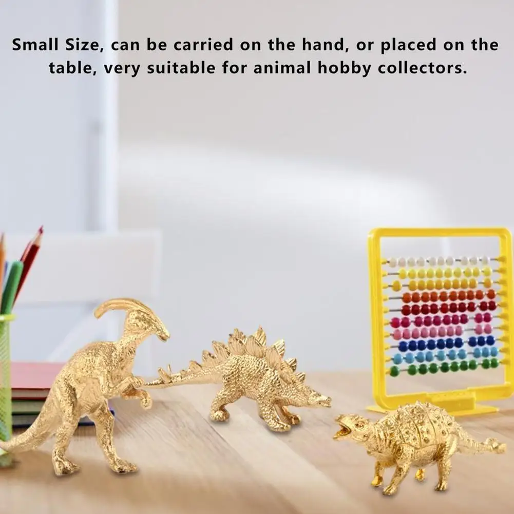 

Полая фигурка животного золотого динозавра, фигурка, экшн-игрушка, тираннозавр, коллекция пластика, модель динозавра Трицератопс, милая игр...