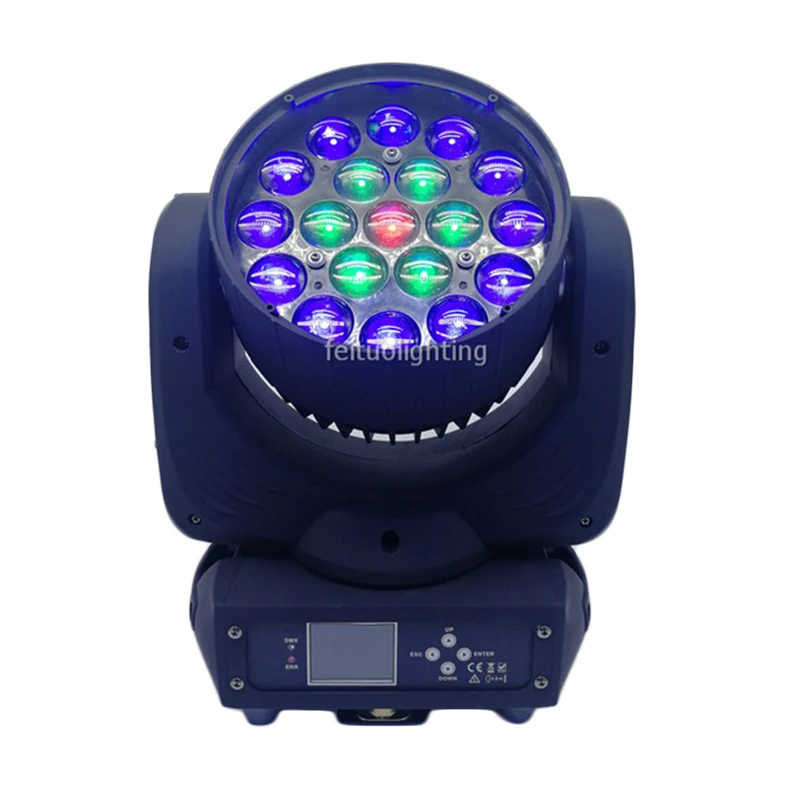2xlot Flycase новый луч движущаяся головка Zoom Wash Light 19x15W RGBW 4in1 сценическая Светодиодная