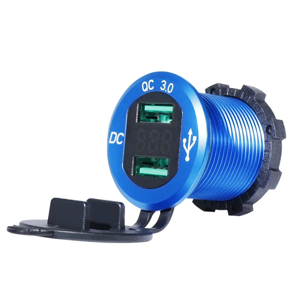 Двойной USB QC 3 0 быстрое автомобильное зарядное устройство розетка для лодки