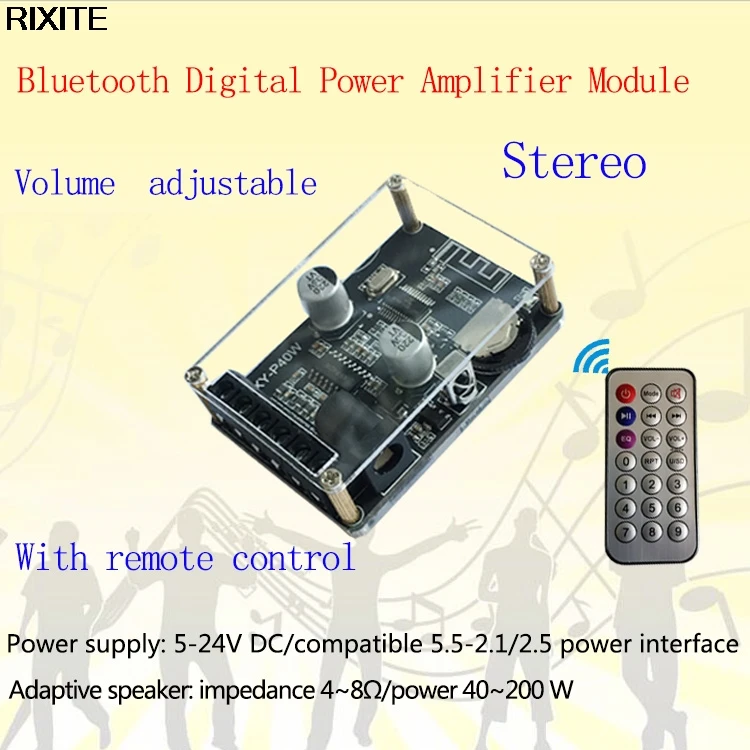 XY-P40W Bluetooth 5 0 Мощность ламповый усилитель аудио доска стерео цифровой небольшой