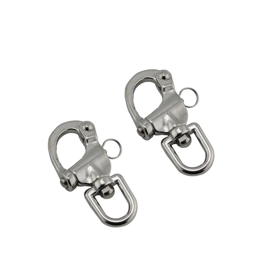 

2PCS Quick Release Snap Shackle 316 Stainless Steel 70mm 87mm 128mm Heavy Duty Sailing Quick Release Swivel Trigger Snap Shackle