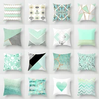 new ins geometric pillowcase home sofa bedside pillow cushion cover mint green series 45x45cm