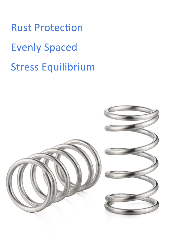 304 Stainless Steel Compression Spring SUS Compressed Wire Diameter 1.0mm Y-Type Rotor Return 10PCS | Обустройство дома