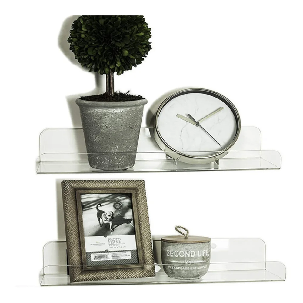 

2pcs Wall-mounted Racks Household Storage Holders Acrylic Storage Shelves