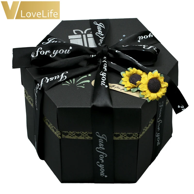Удивительный ящик Новый шестиугольный продукт взрыва DIY День рождения Свадебные подарки День Святого Валентина Подарки для пары Романтический подарок.