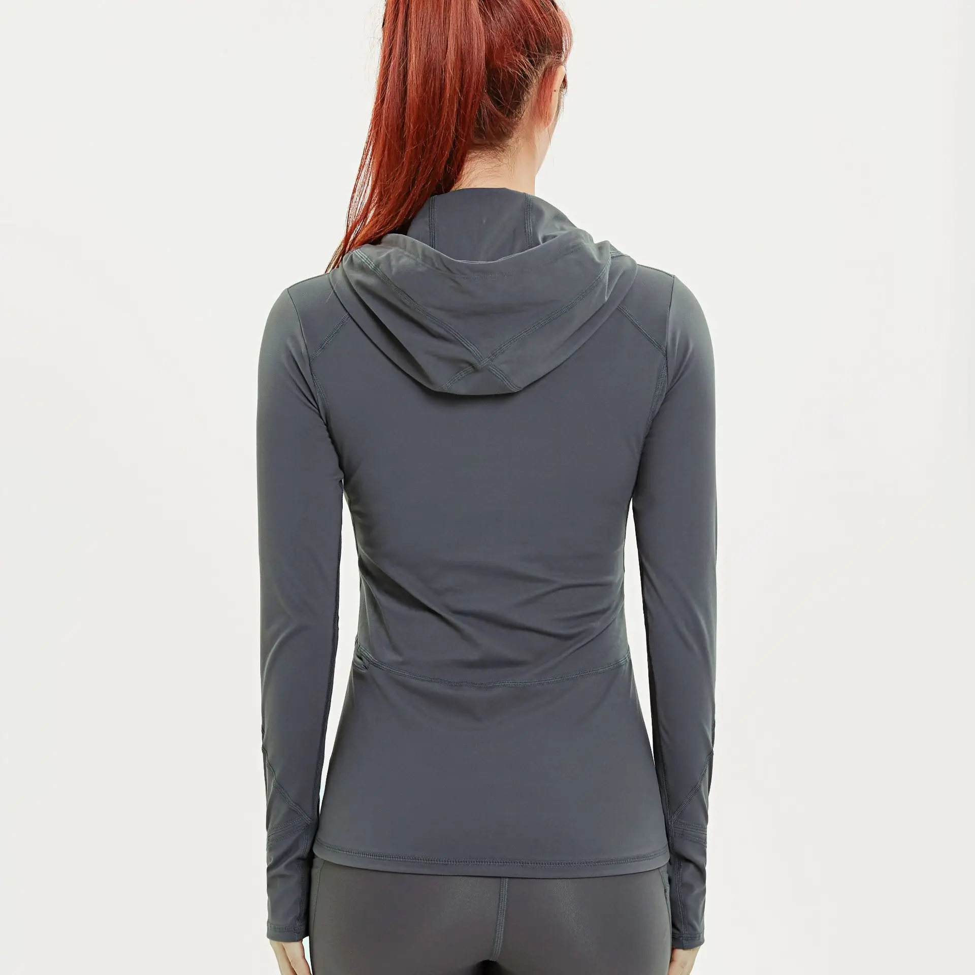 

New Hot Autumn and Winter Zipper Long-Sleeved Sports Jacket Stretch Slim Leggings Yoga Wear Women's Running Fitness Sports Top