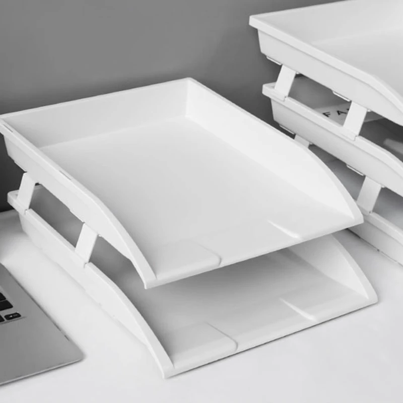 

2/3 Tier Stackable Desktop Document Rack Letter Tray Organizer File Magazine Storage Holder Office Supplies