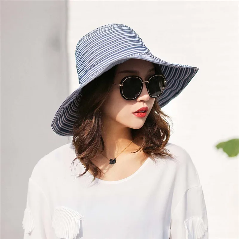 Солнцезащитные шляпы 2020 новая пляжная кепка шляпа от солнца Складная полосатая