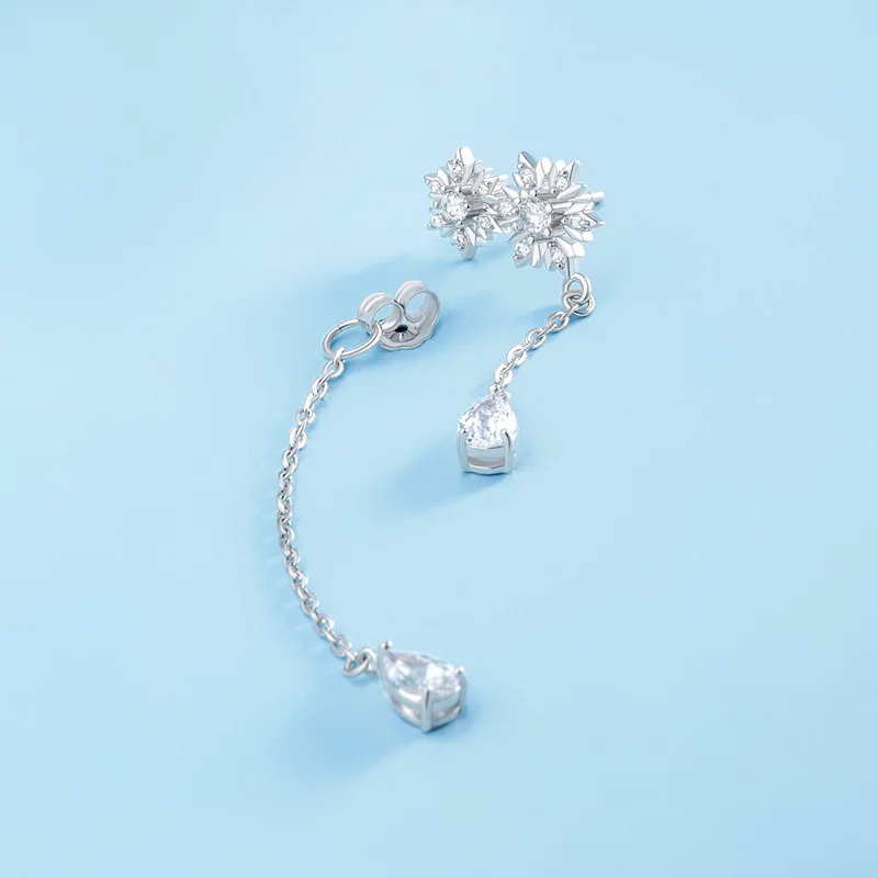 Женские серьги-подвески в виде снежинок с бриллиантами | Украшения и аксессуары