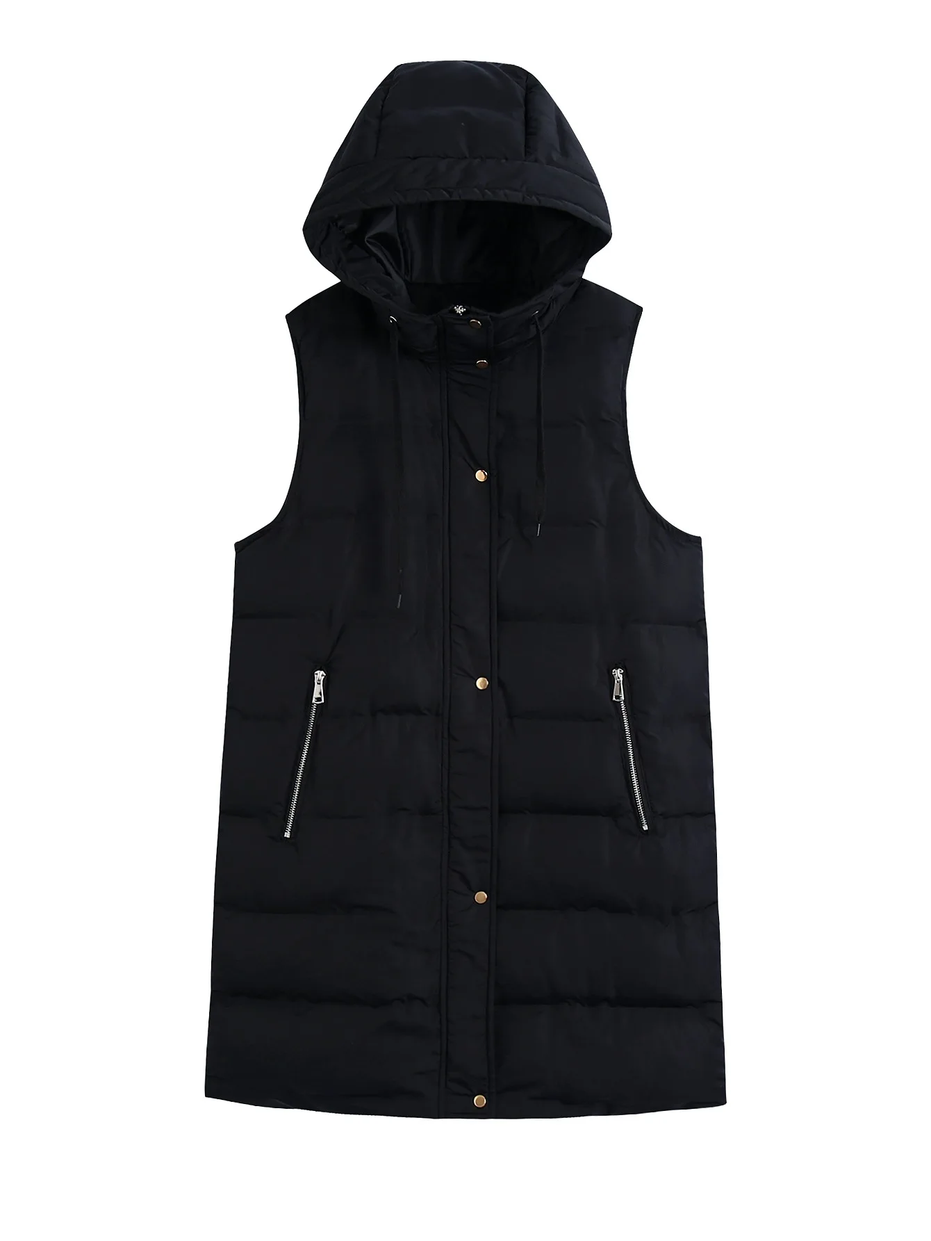 

New Women Winter Jacket Vest Warm Thick Coat Female Vintage Sleeveless Hooded Outerwear Zipper Pocket Waistcoat Chic Tops -40